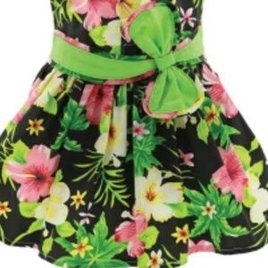 Floral Dog Dress with Green Accents